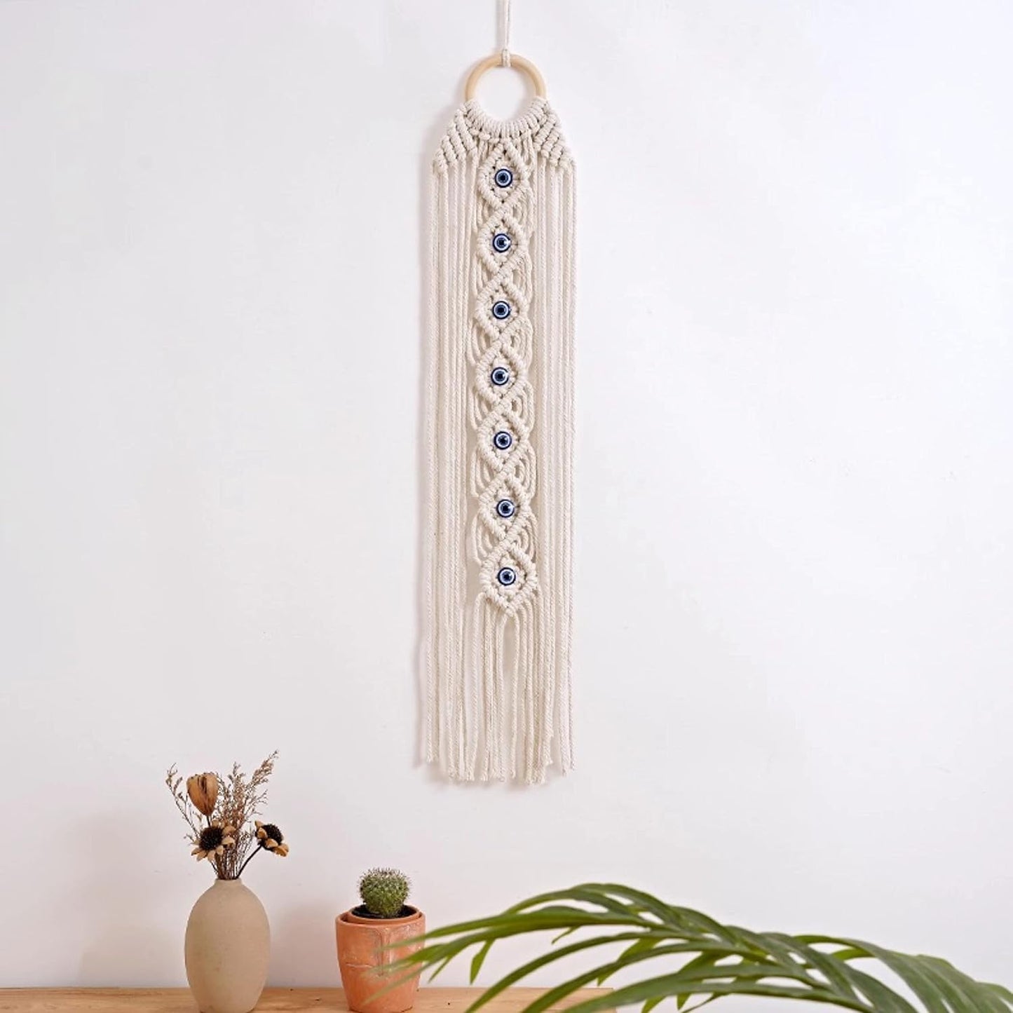 Boho Macrame Wall Hanging / 27.56" L x 5.51" W