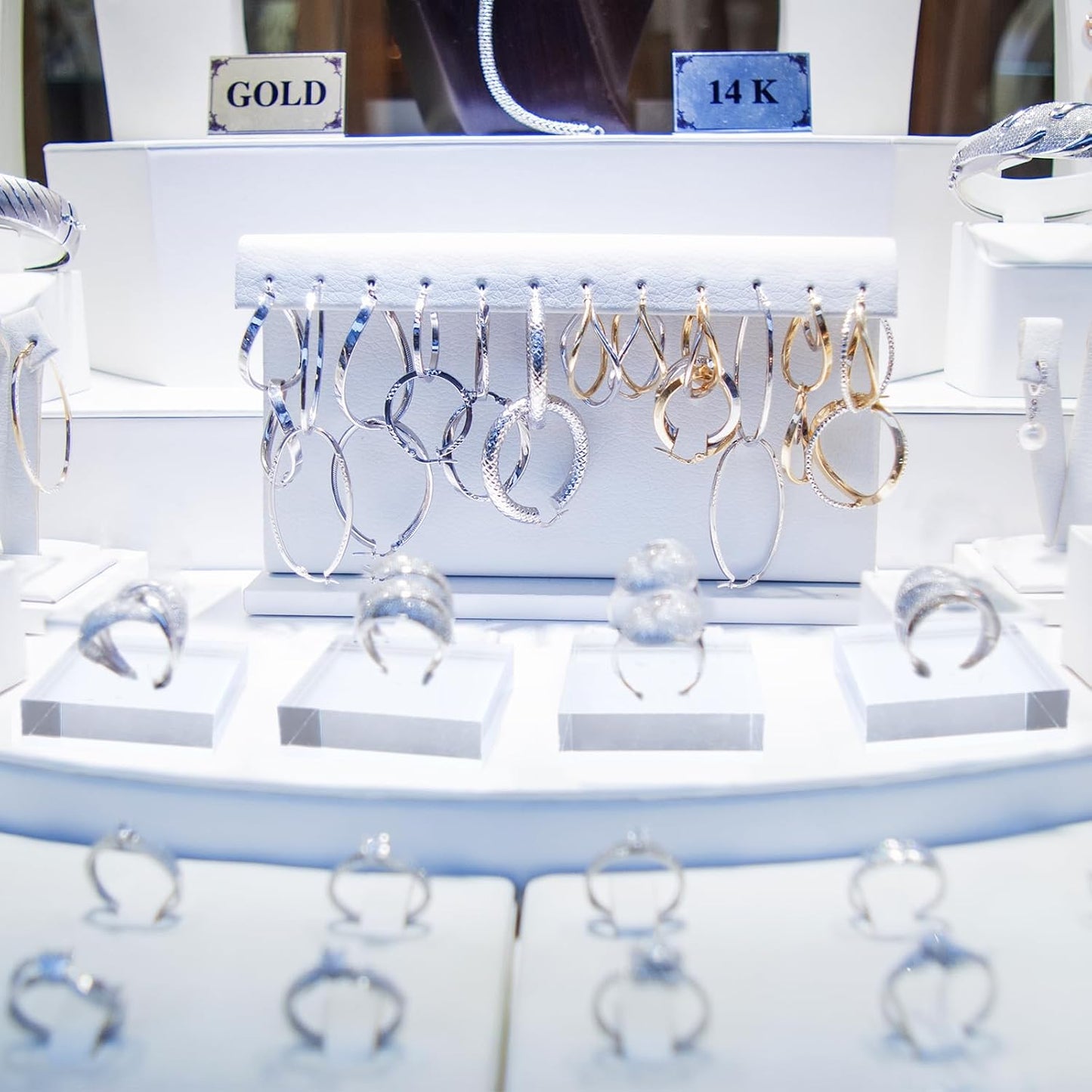 16 Pcs Clear Acrylic Blocks Square Display Block Clear Polished Cube Acrylic Jewelry Display Stand Ring Showcase Holder