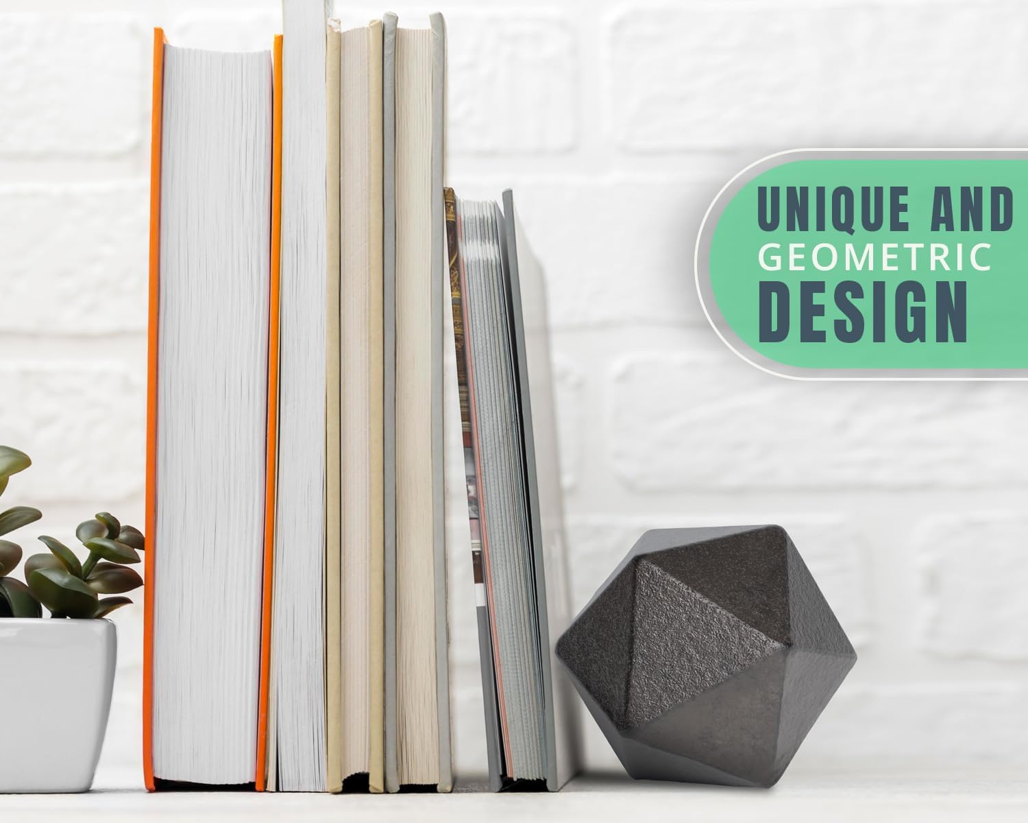 Geometric Paperweight and Book End for Modern Home Decor
