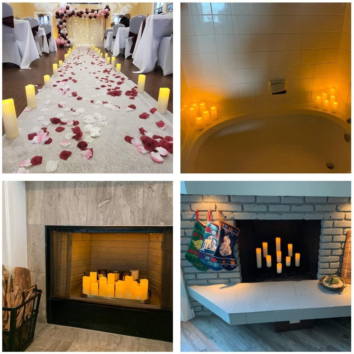12-Pack Waterproof Flameless Candles, 2.2" Slim Plastic Battery Operated LED Pillar Candles with 2 Remotes & Timers