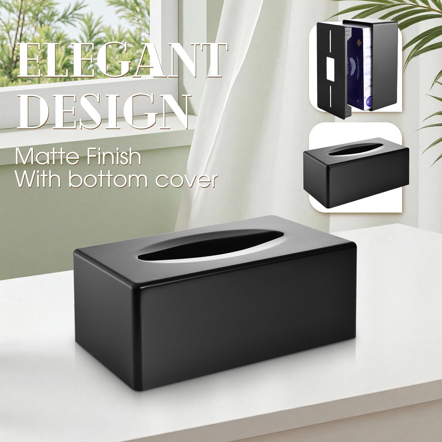 Tissue Box Cover / Matte Black