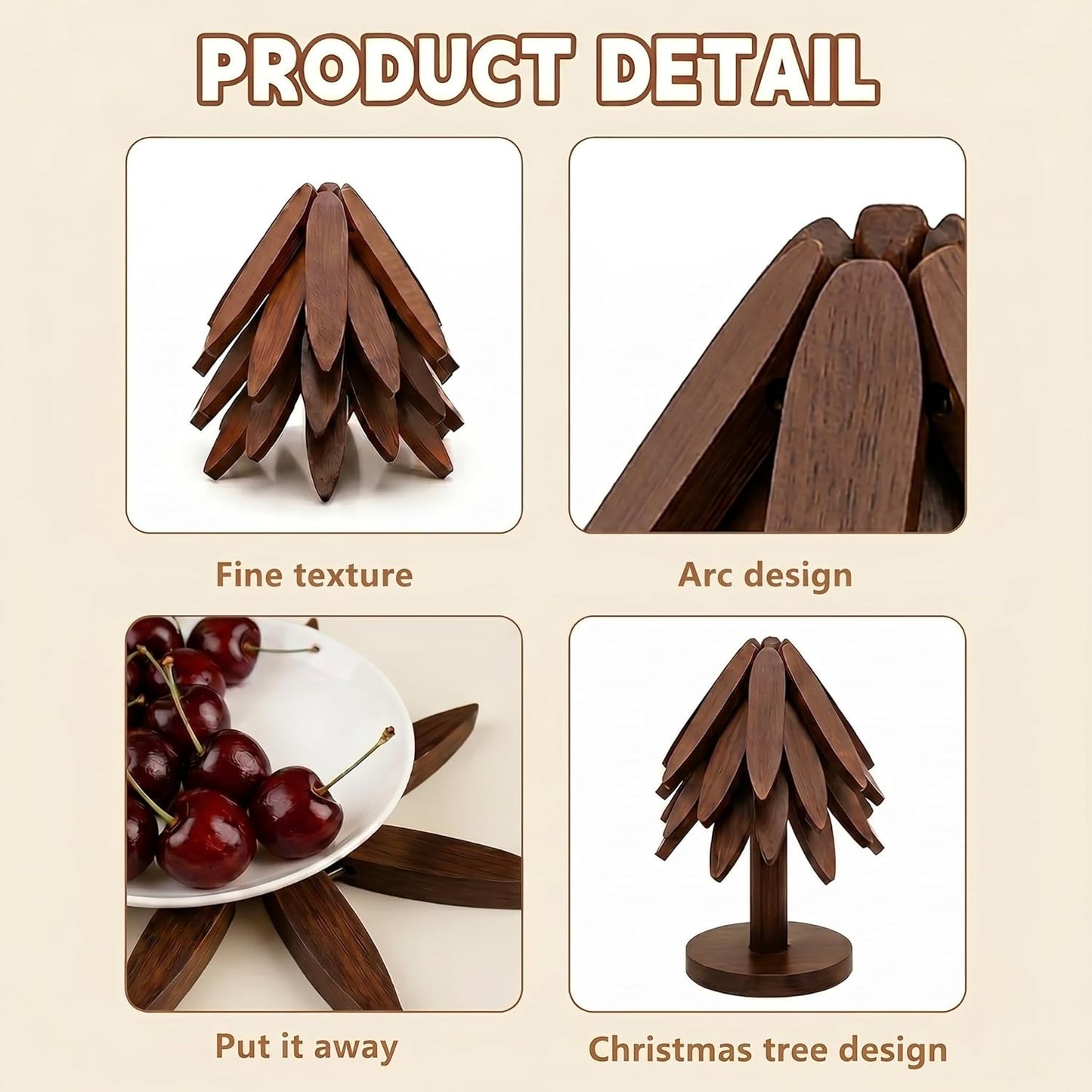 5 Trivets + 1 Stand / Natural