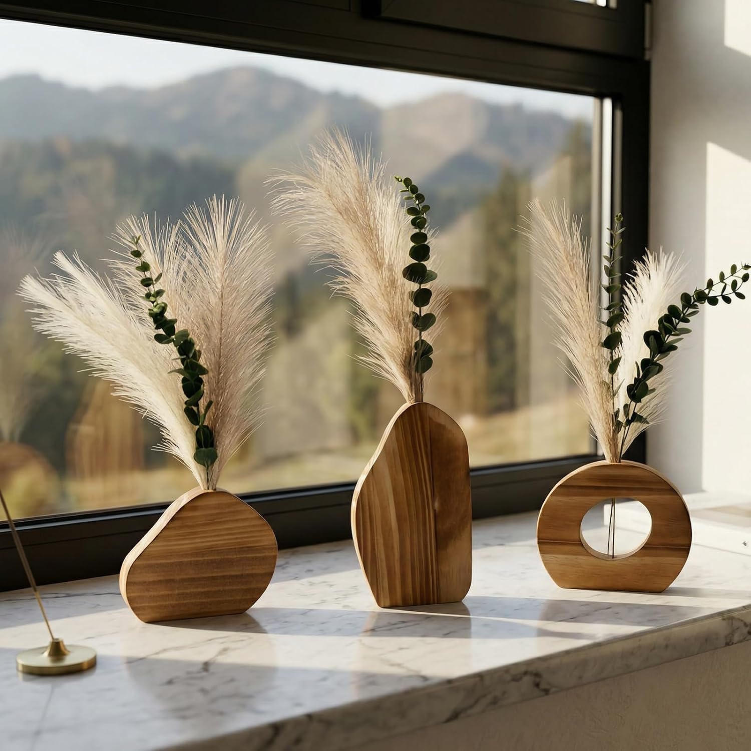 Wooden Wall Vase / Set of 3