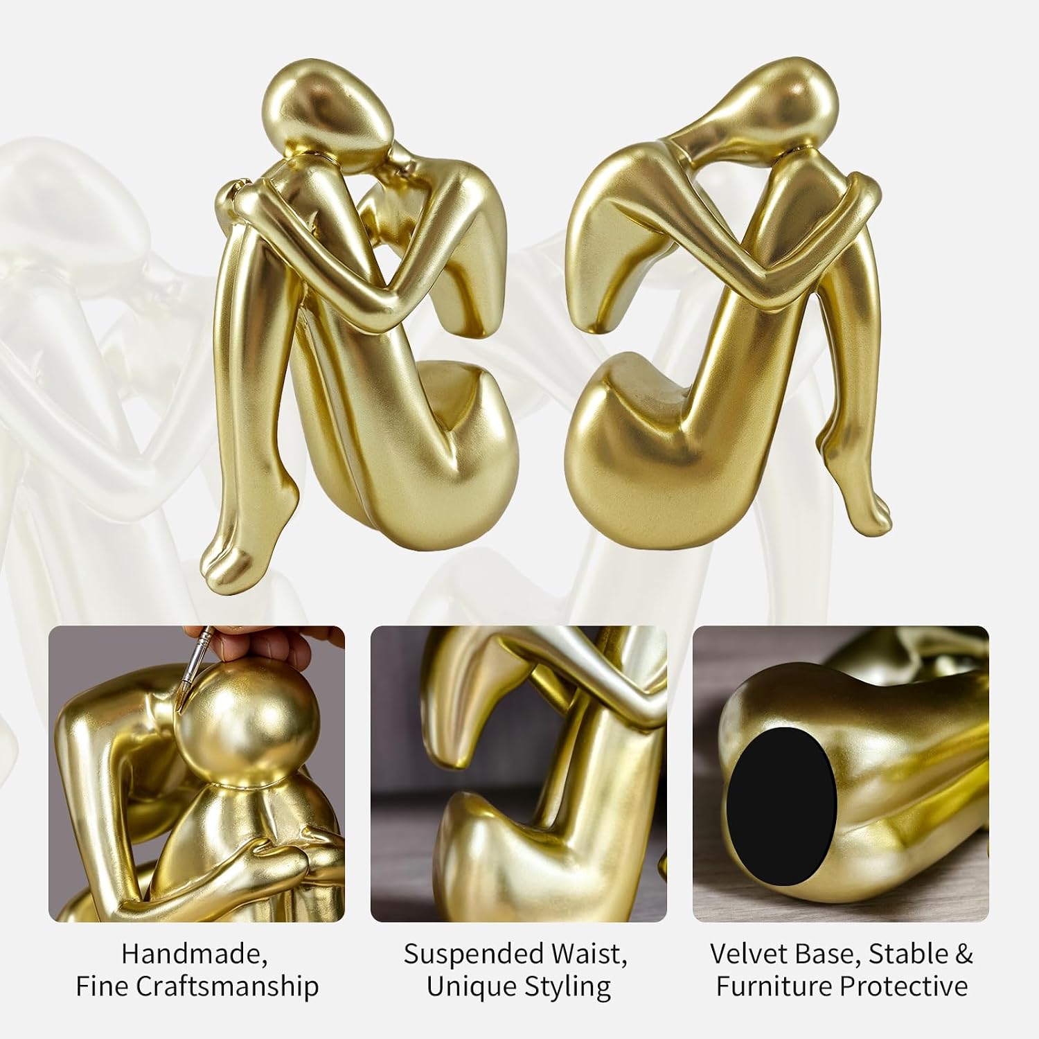 Modern Decorative Resin Book Ends for Heavy Books / Golden