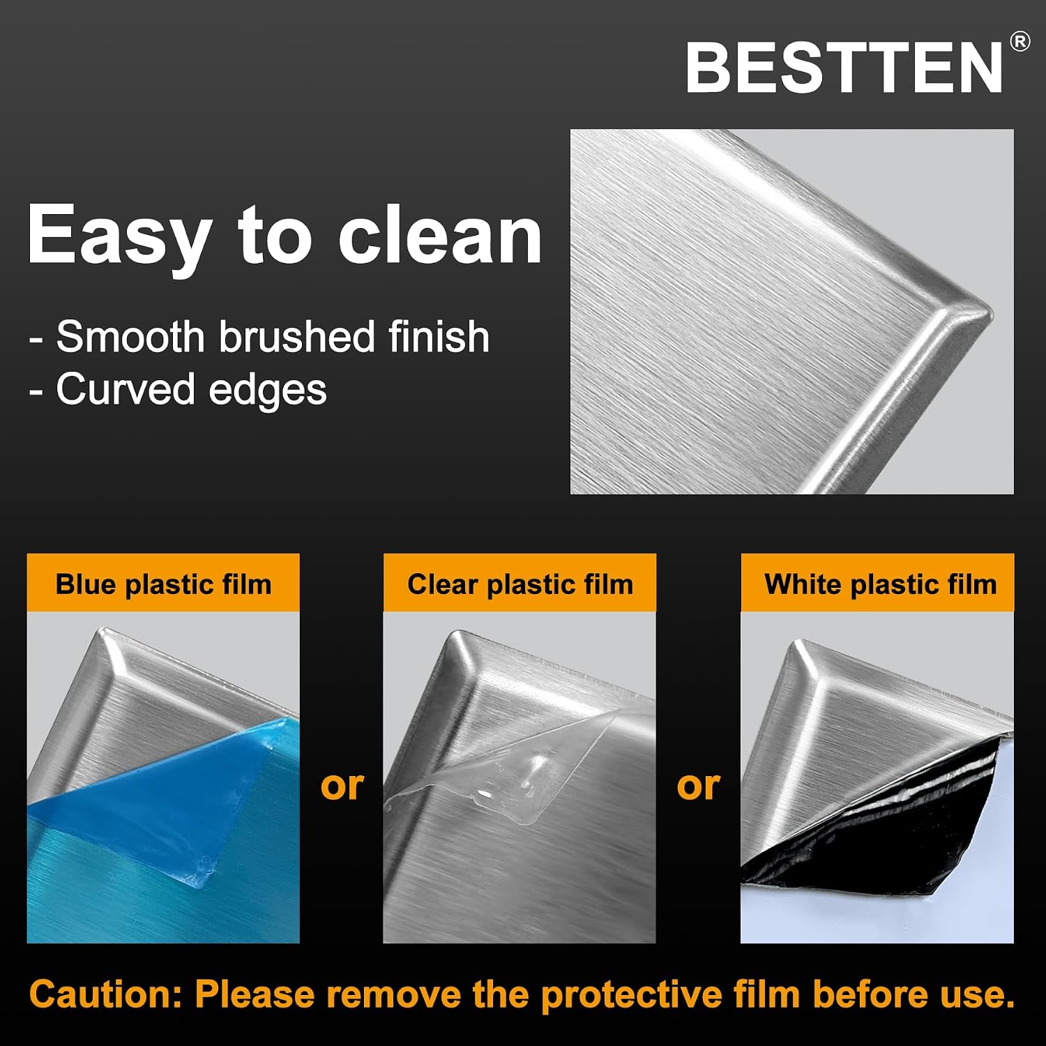 BESTTEN 30 Bulk 1-Gang Duplex Receptacle Metal Wall Plate, Brushed Finish | with Protective Film, Corrosion-Resistant