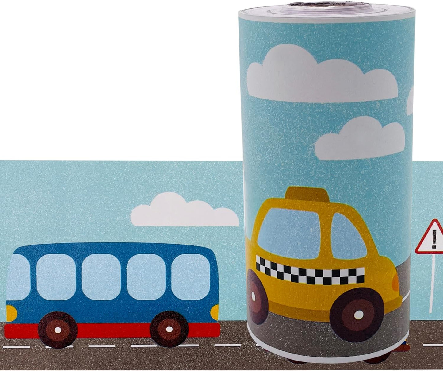 Yifely Traffic Car Wallpaper Border Self-Adhesive Wall Decor Sticker for Kids Room Nursery School