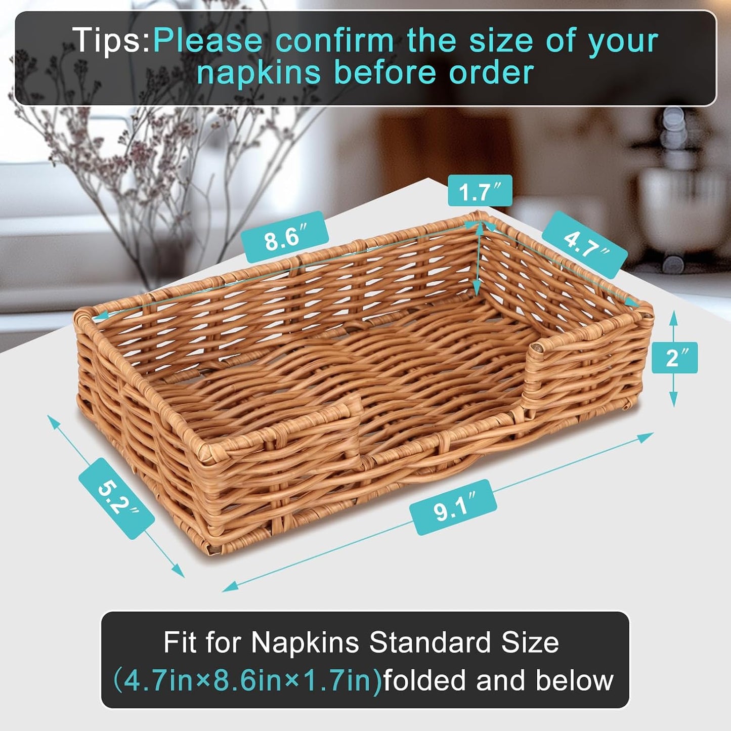 Woven Napkin Holder / Yellow / Large-side Opening