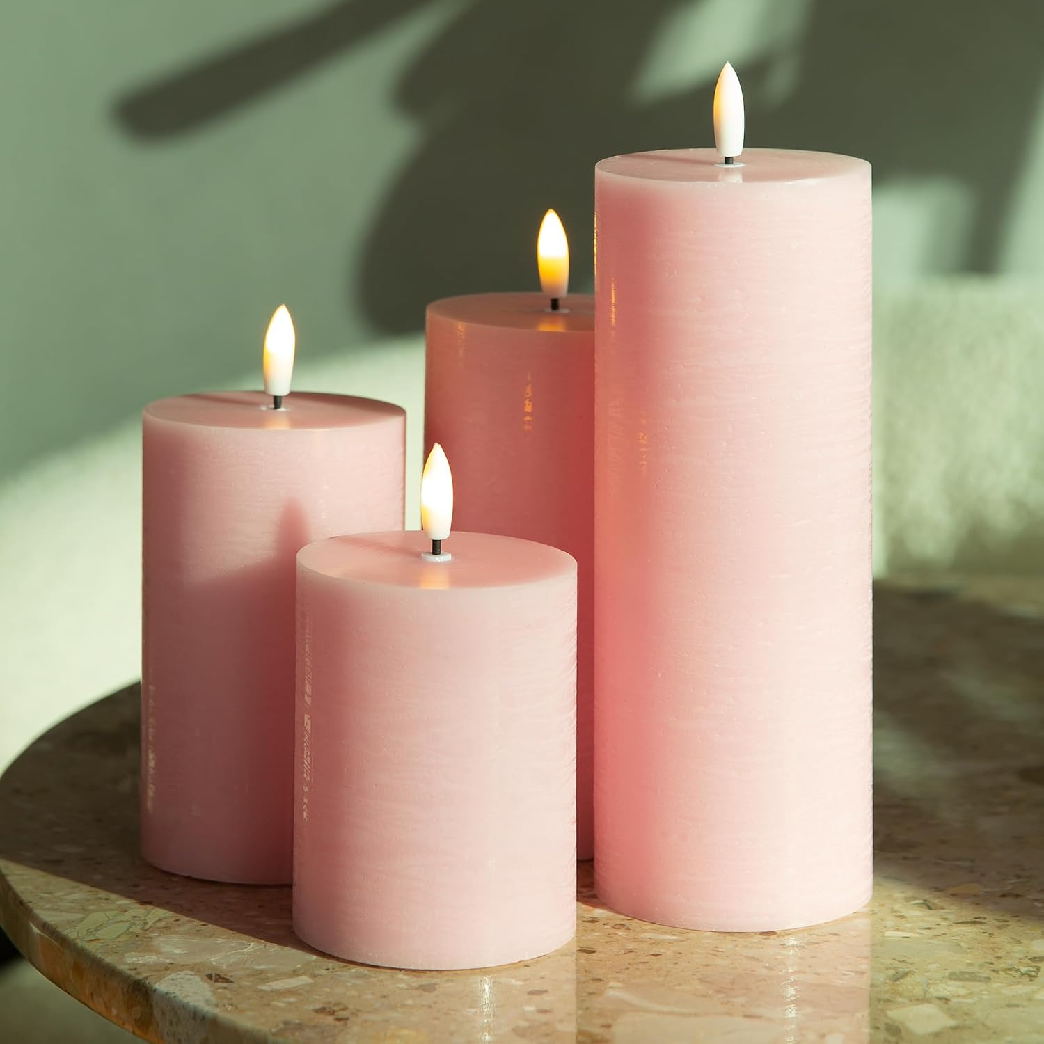 LUSHARBOR Flameless Candles, 4 Pack Battery Operated Candles with Remote, Real Wax LED Fake Candles with Timer