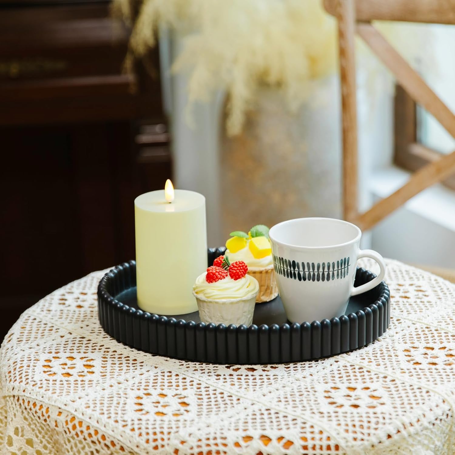 Decorative Tray / Black1 / Black / 11.8 Inch