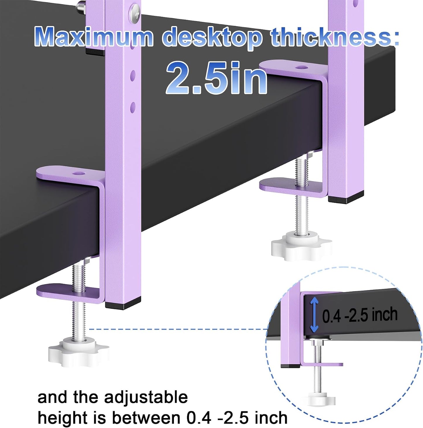 2-Tier Desk Shelf | Desk Organization Expandable Clamp on Desk Shelf Desktop Accessories for Offices and Game Rooms
