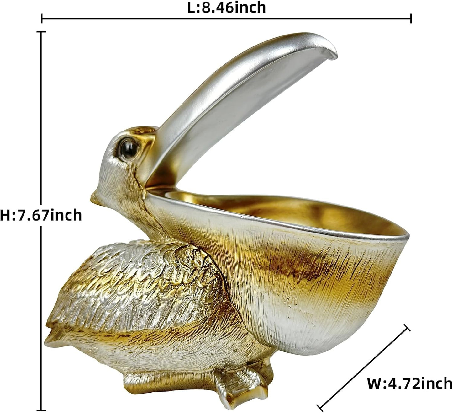Creative Resin Statues Pelican Birds Statues Toucan Figurines Entrance Decor Ornament Candy / Silver