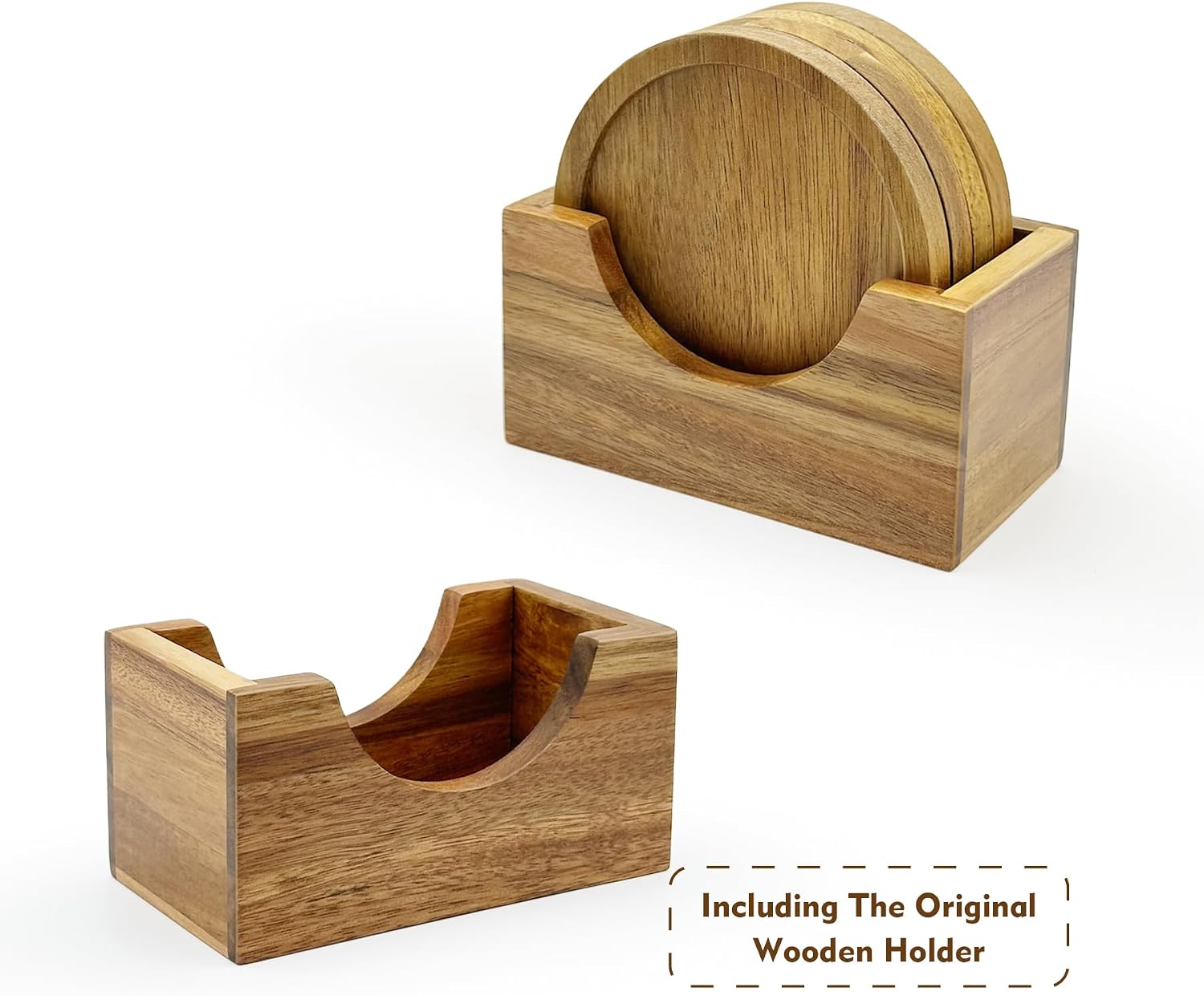 Holder / Acacia Wood Coaster / Set of 4