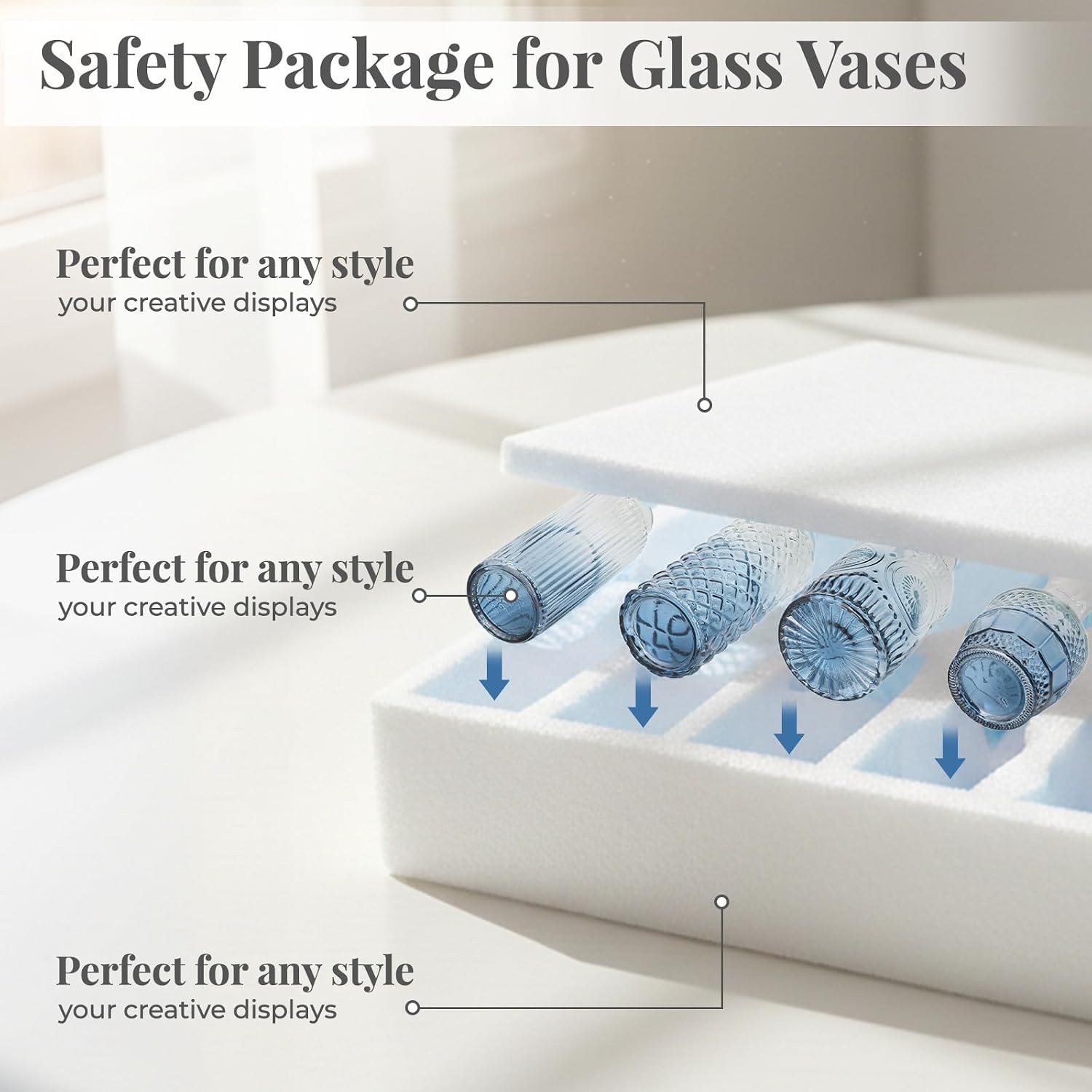 Glass Vase / Small Vase / Blue / Set of 12