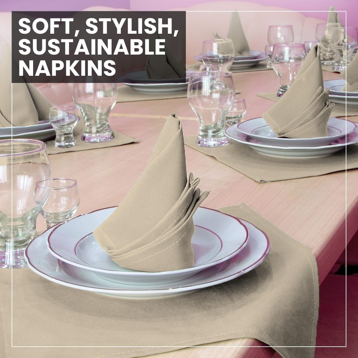 Napkins Pack of 12|Dinner Cloth Napkins|Calicot Dinner Cotton Napkins 18x18 Inches|Washable & Reusable Napkins for