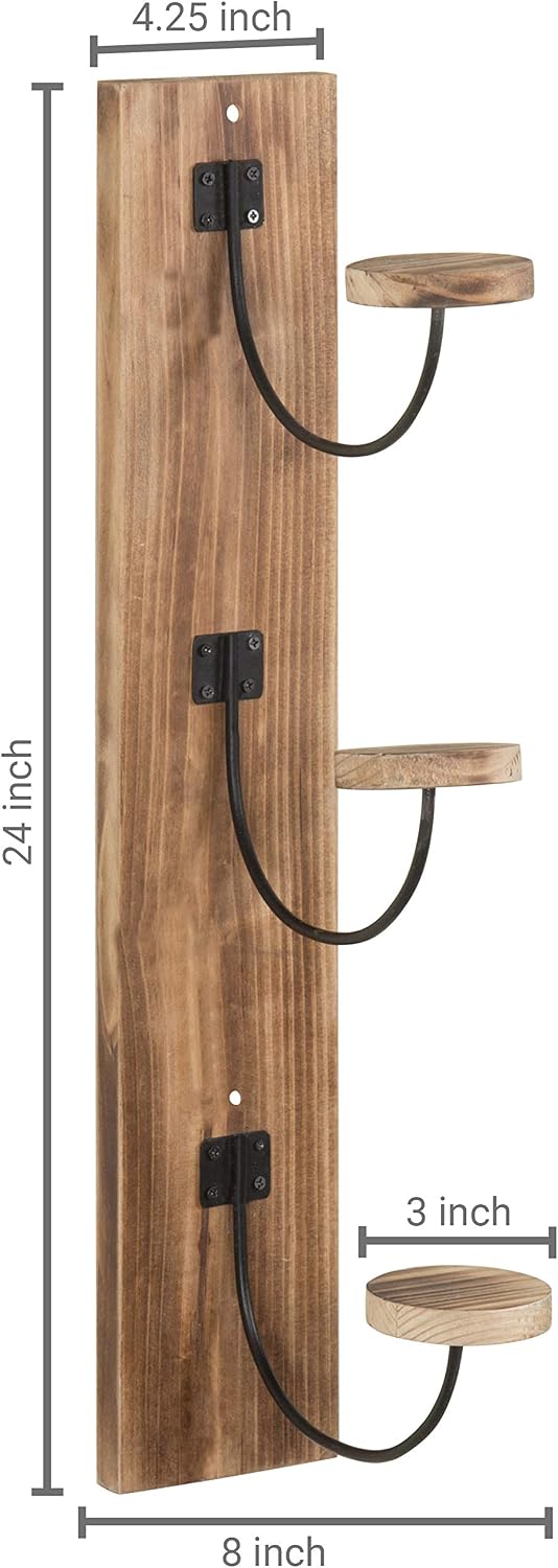 MyGift 2 Pcs Hat Rack Wall Mount, Cowboy Hat Organizer Holder, Coat, Cap Clothes Hanger with Metal Wire and Wood Hooks