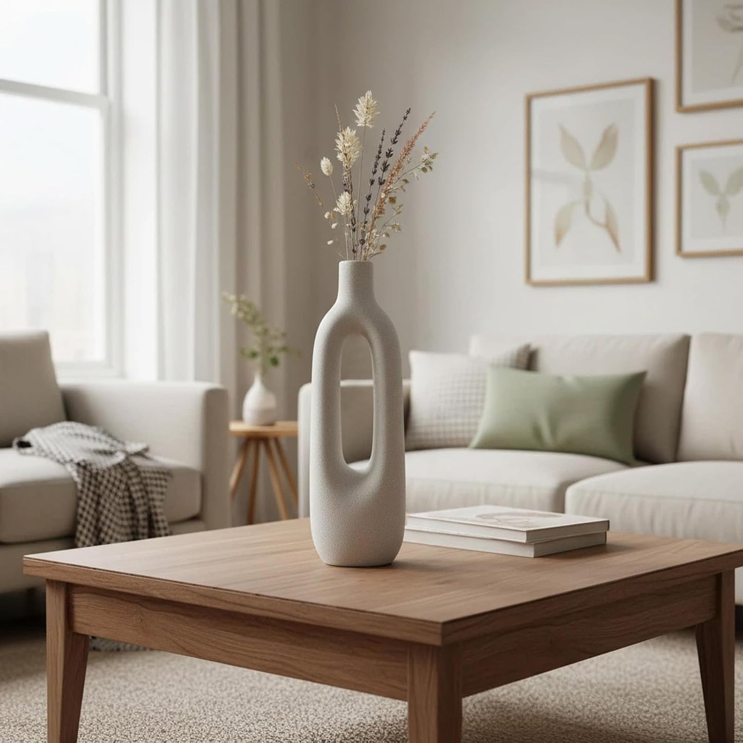 Modern Sculptural Farmhouse Vase / Beige A / 12 Inch