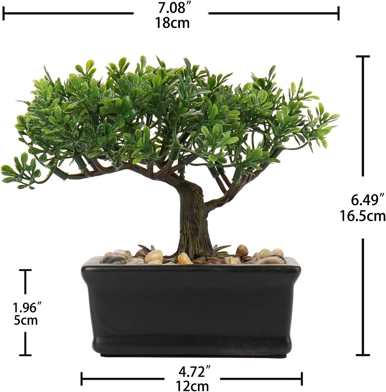 Artificial Bonsai Tree Juniper Faux Plants Indoor Small Fake Plants Decor / 6" Ficus