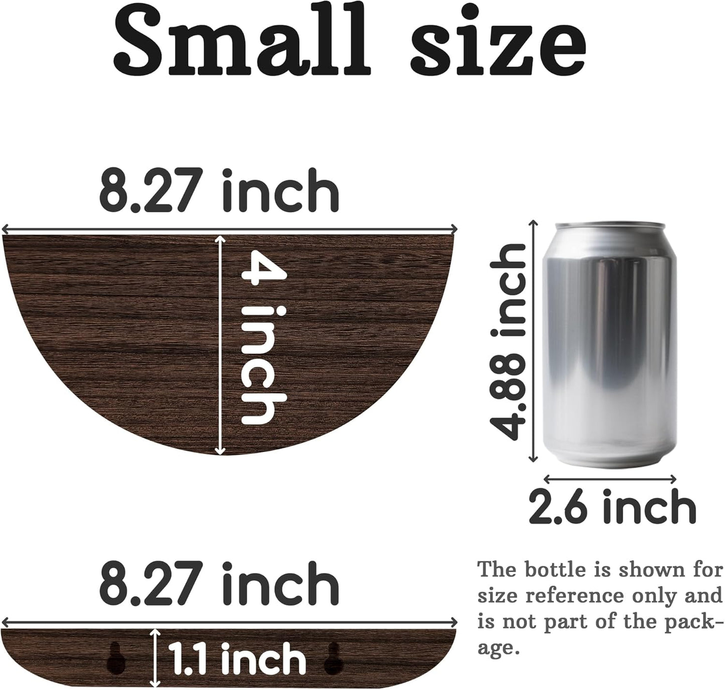 Elegant Floating Shelves / Brown / Screw Mount