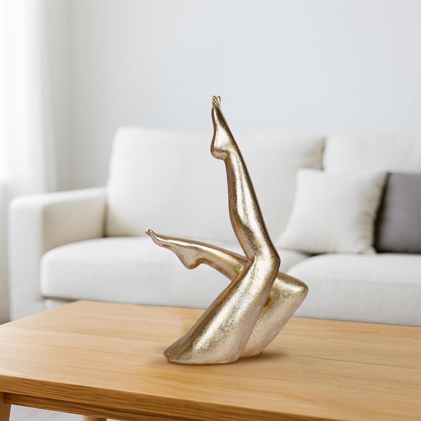 Golden Legs Sculpture Woman Decor Modern Elegant Female Legs Statue Minimalist / Position 1 / Gold