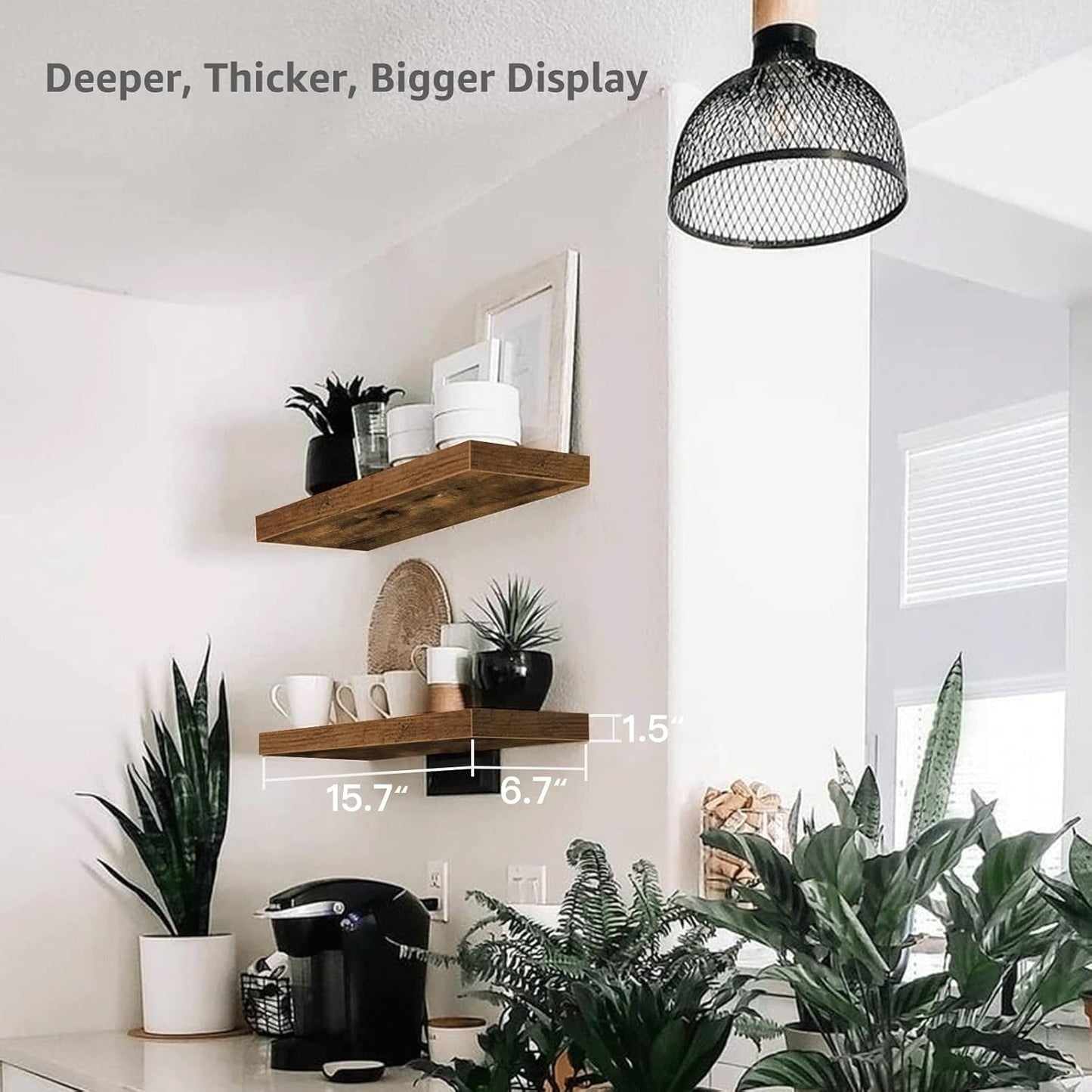 Bathroom Floating Shelves / 15.7 / Brown
