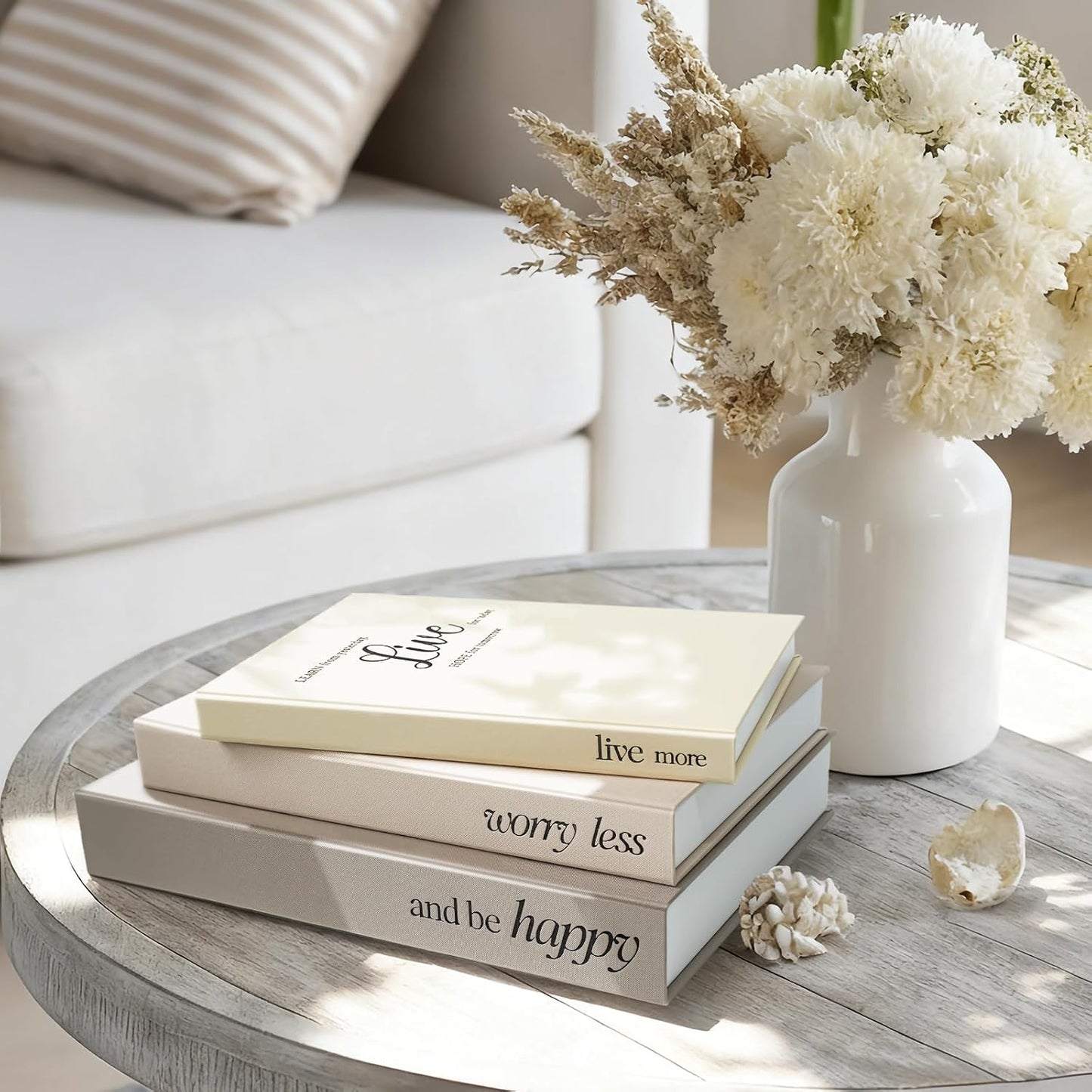 Linen Faux Books / Farmhouse / Set of 3