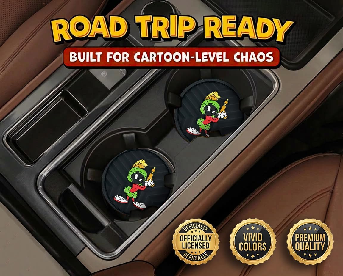 Officially Licensed Looney Tunes the Martian Automotive 3D Textured Silicone Coasters / Marvin