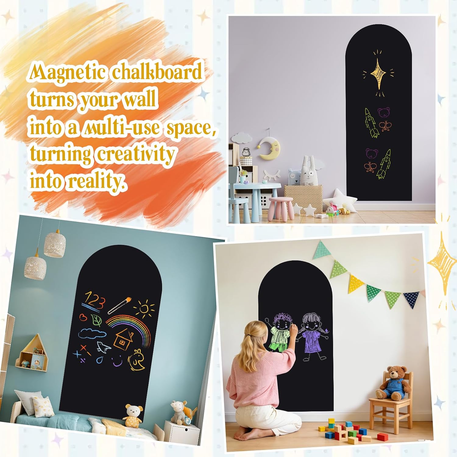Arch Magnetic Wall Decal / Black / 47.24 x 17.52