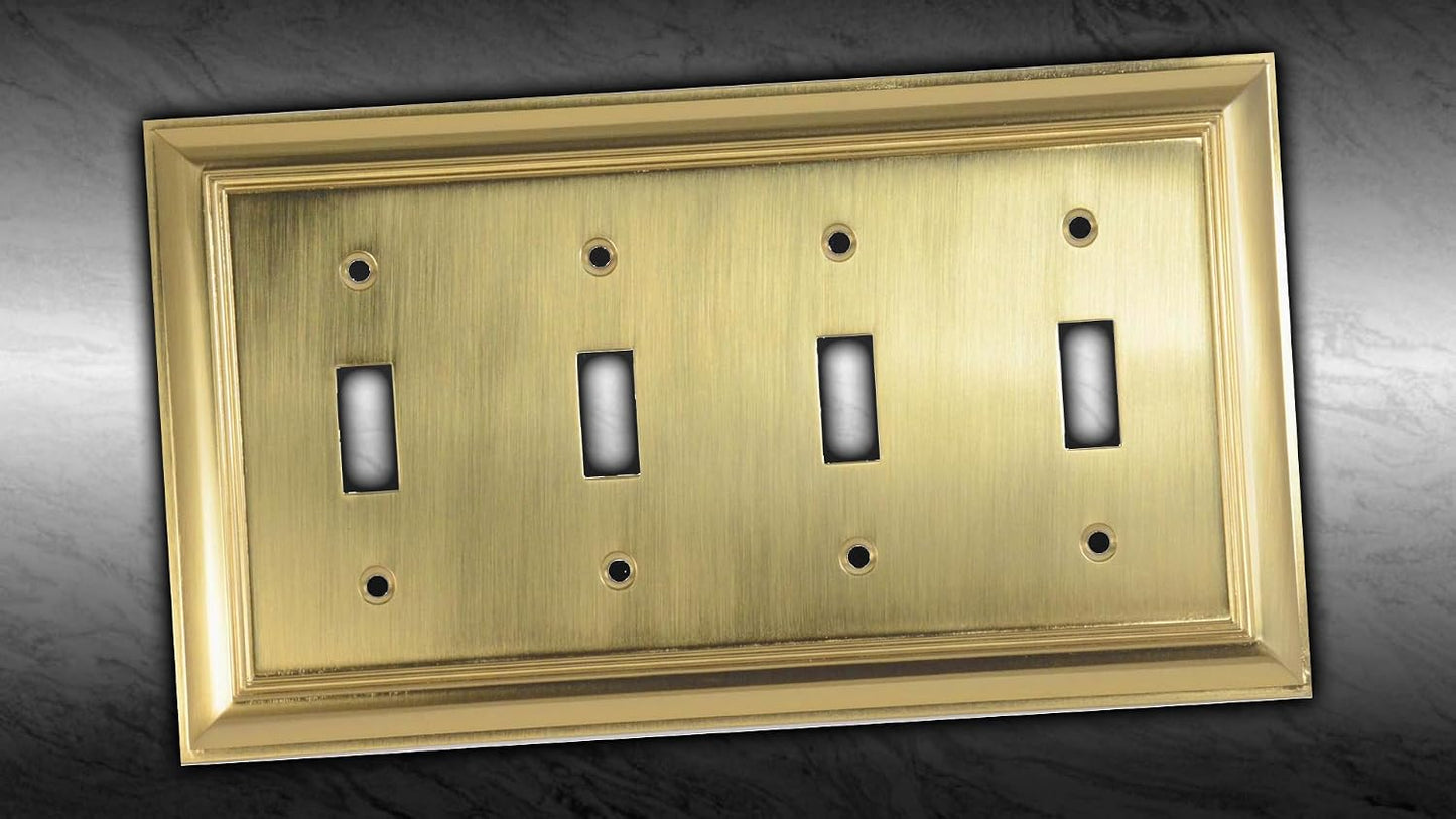 Cool Knobs and Pulls (CKP) Impressions Collection, 31200 Decorative Quad Toggle Wall Plate/Outlet Cover, Long Lasting