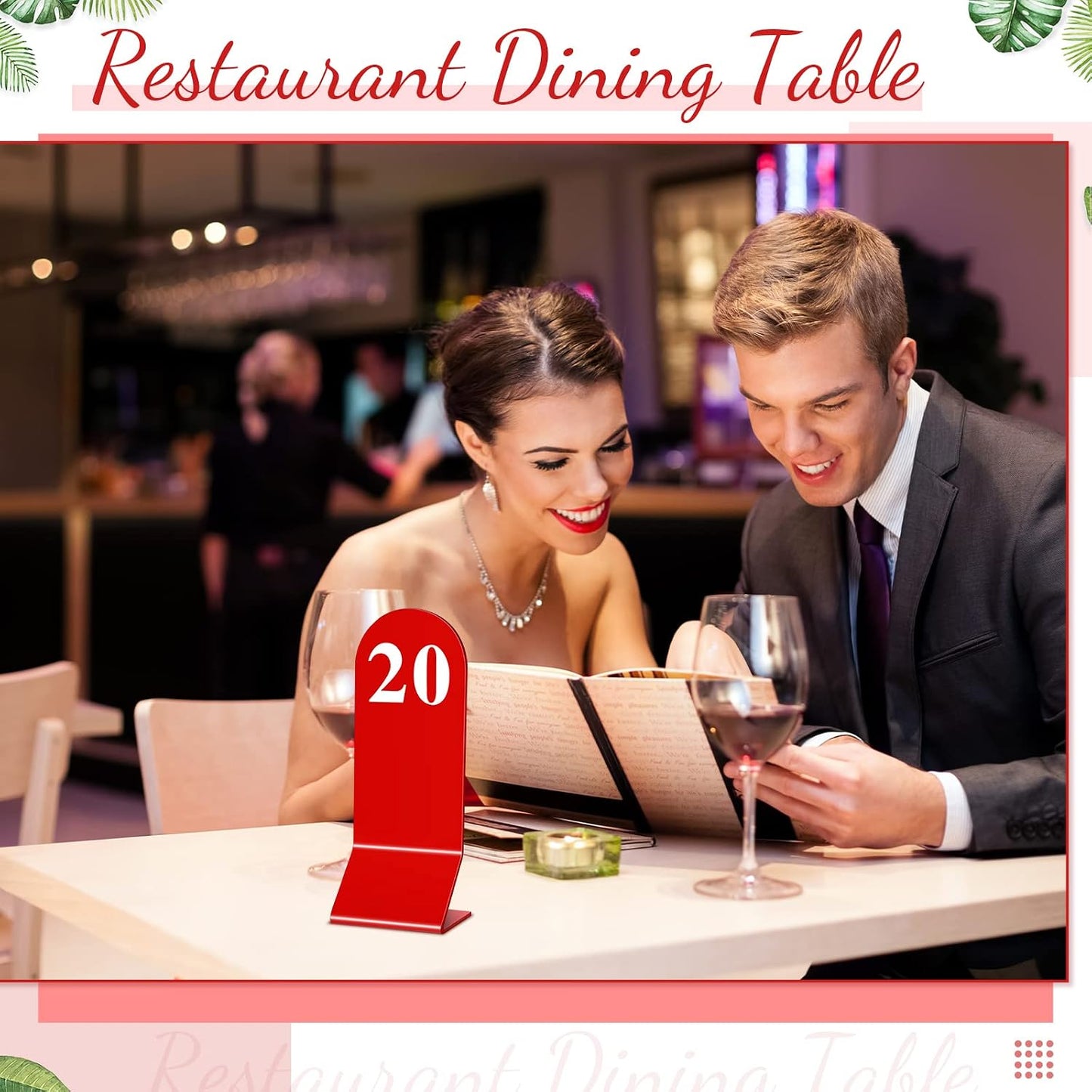 50 Pcs Table Numbers 1-50 Acrylic Double Sided Number Cards for Restaurant Acrylic Tent Table Holders Tent Cards