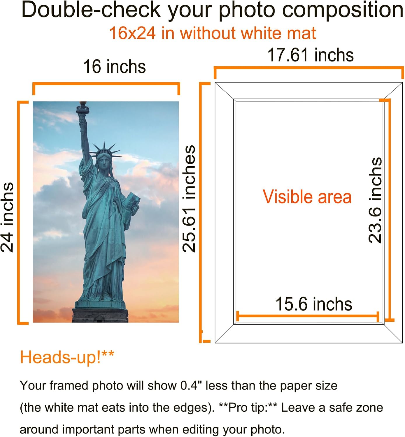 SESEAT 16x24 Picture Frame Black Set of 6, Display Pictures 16x24 Without Mat for Wall Mounting, Wall Gallery Poster