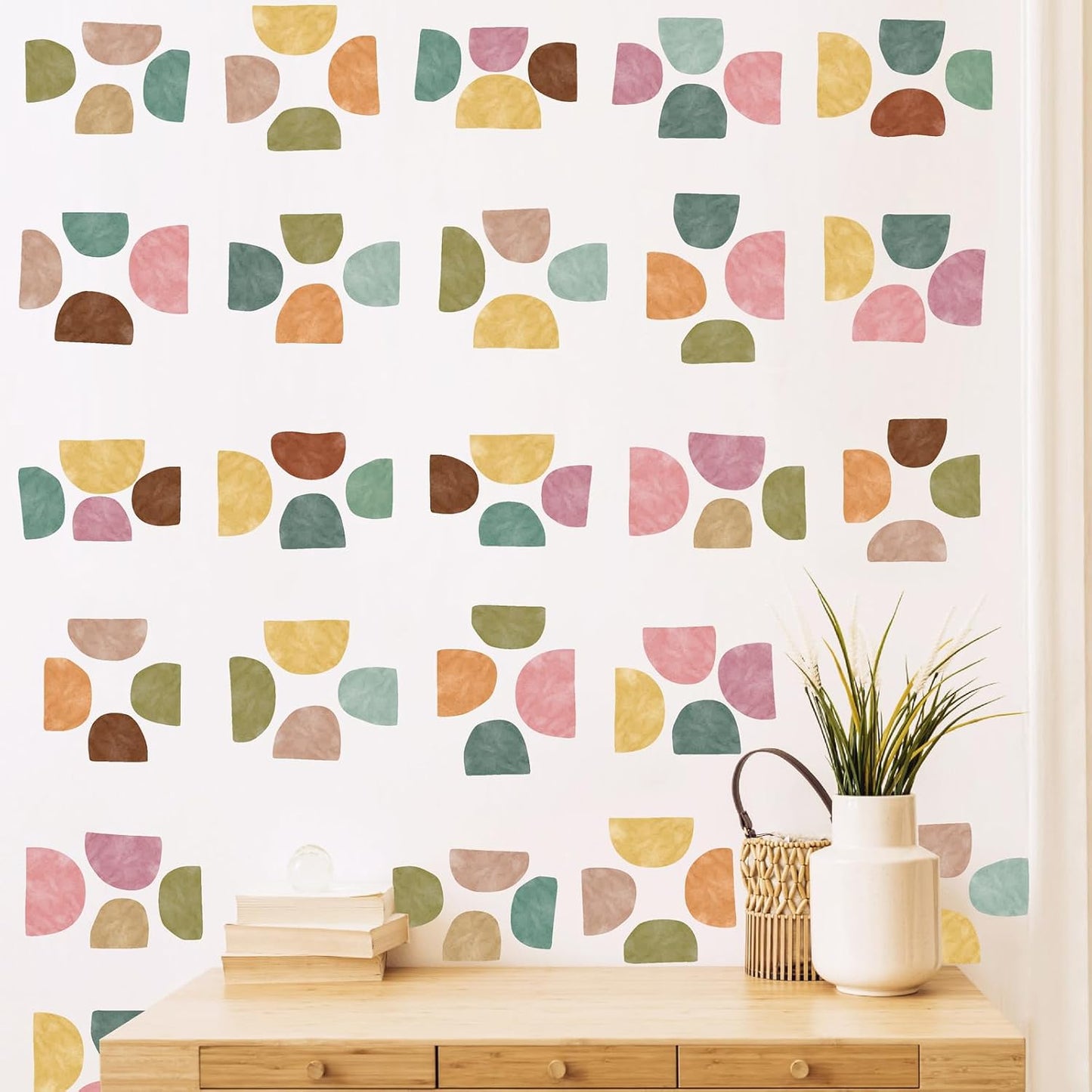 Boho Wall Decals Geometric Modern Wall Stickers Colorful Abstract Pattern Stickers Irregular / Arch