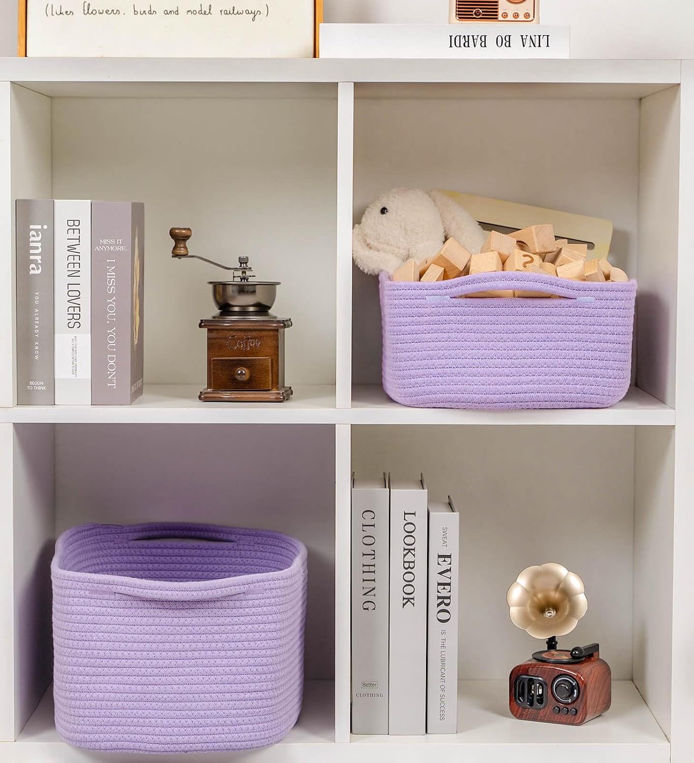 Woven Closet Storage Bin / Purple / 14''x10''x5