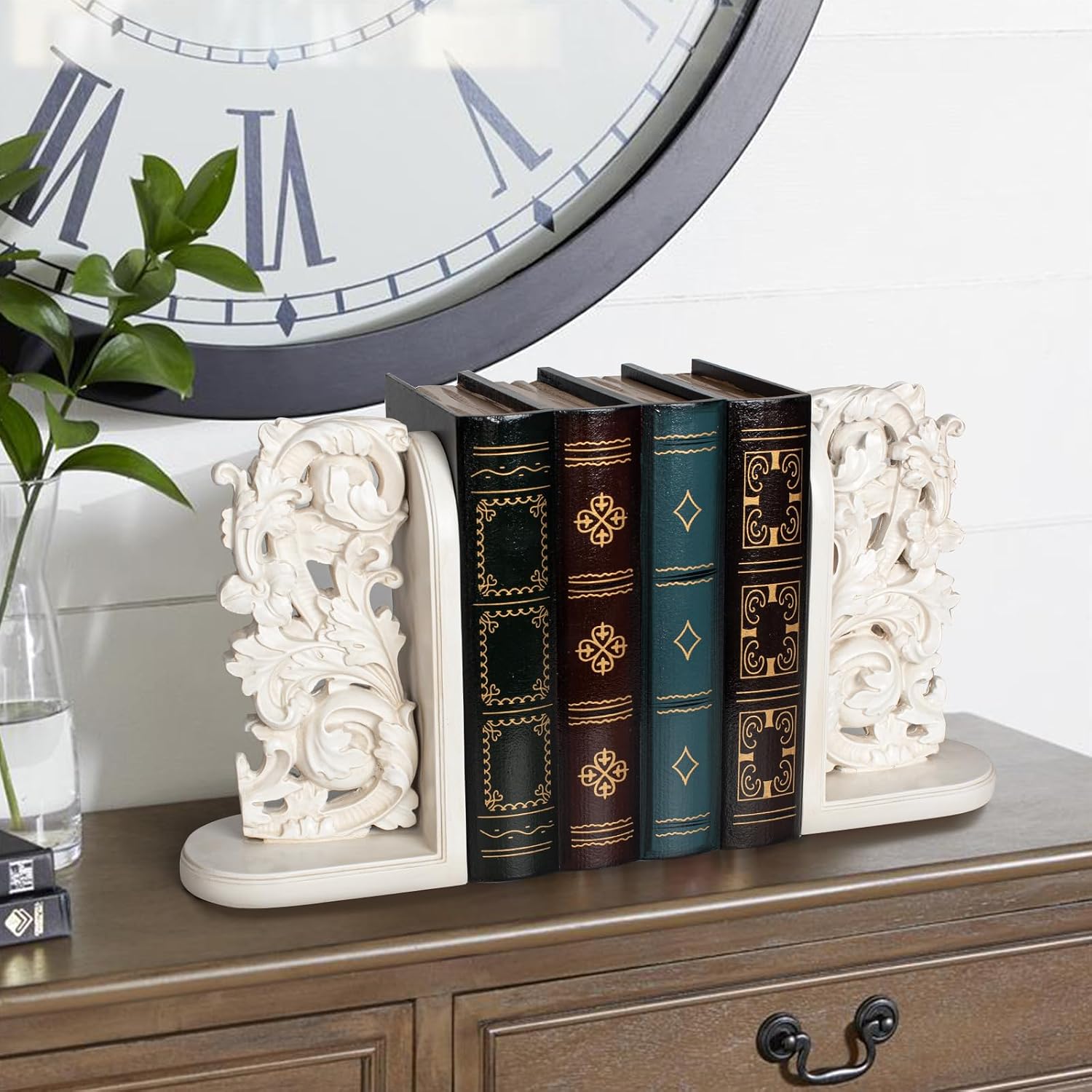 Vintage Heavy Duty Bookends / Off-white