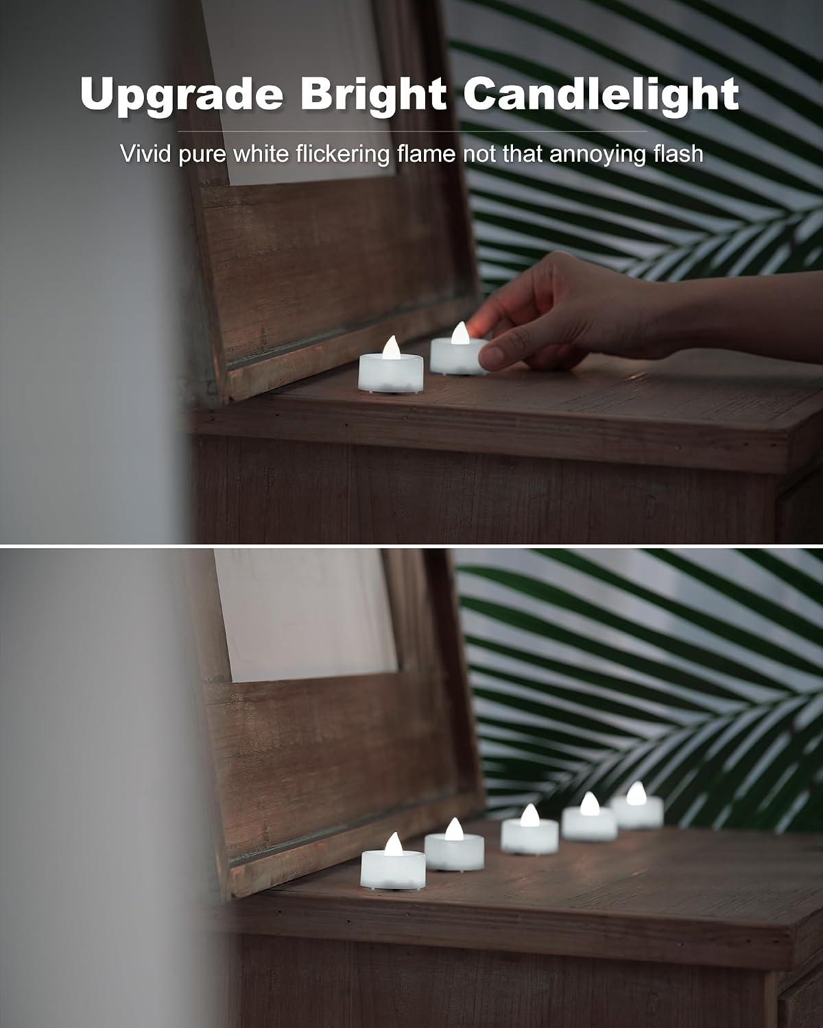 BEICHI 24Pcs Flameless LED Tea Lights with Remote & Timer,White Base,400Hrs | Flickering TeaLights Candles Battery