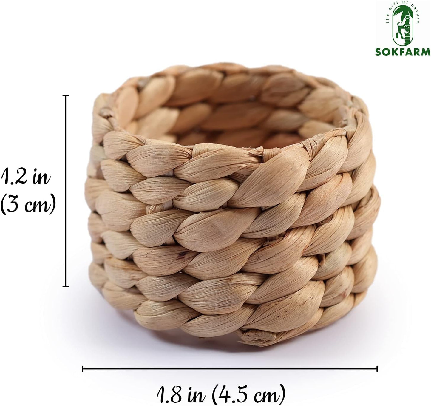 Round Woven Napkin Rings / Hyacinth Napkin Rings-set 12 / Set of 12