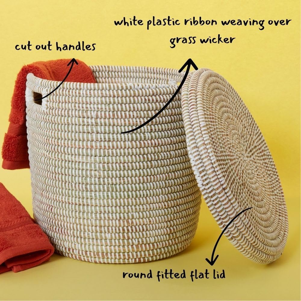 Wicker Basket / Shelf Basket / White