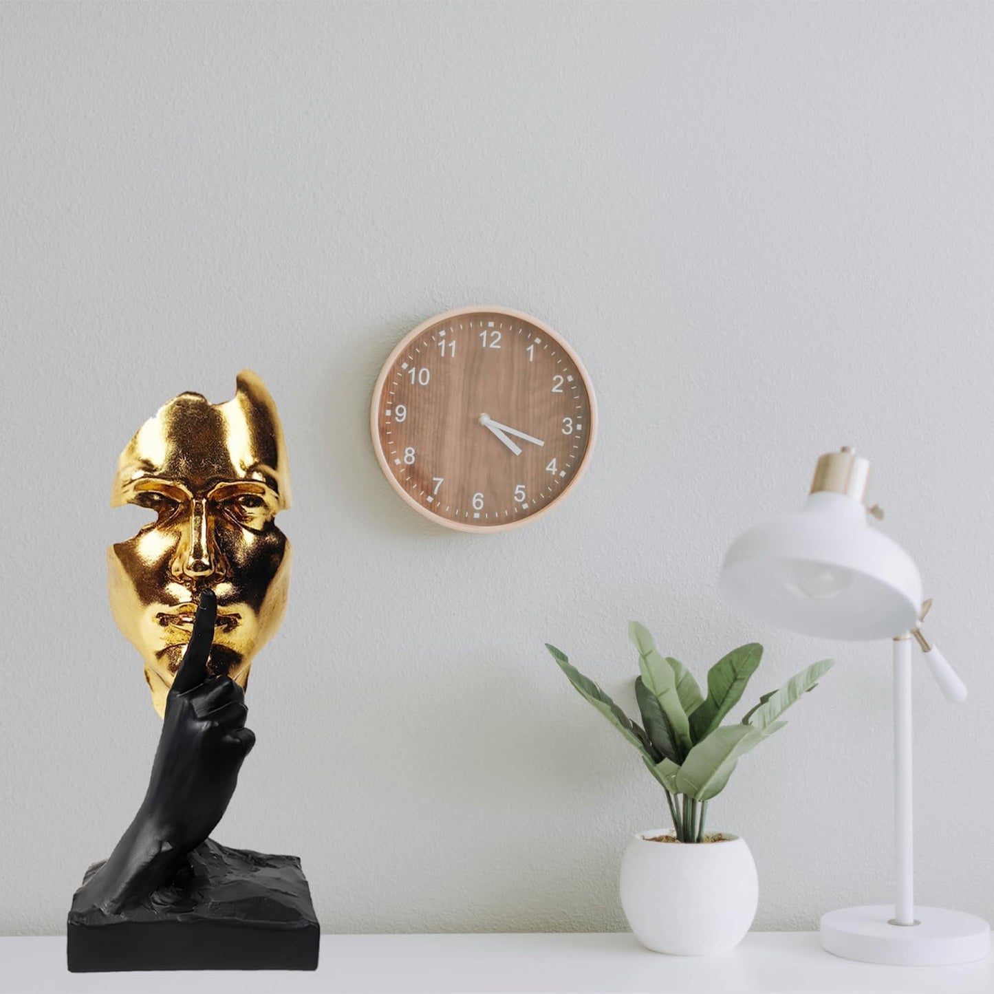 Thinker Statue-Silence is Gold-Abstract Art Figurine Decor / Black