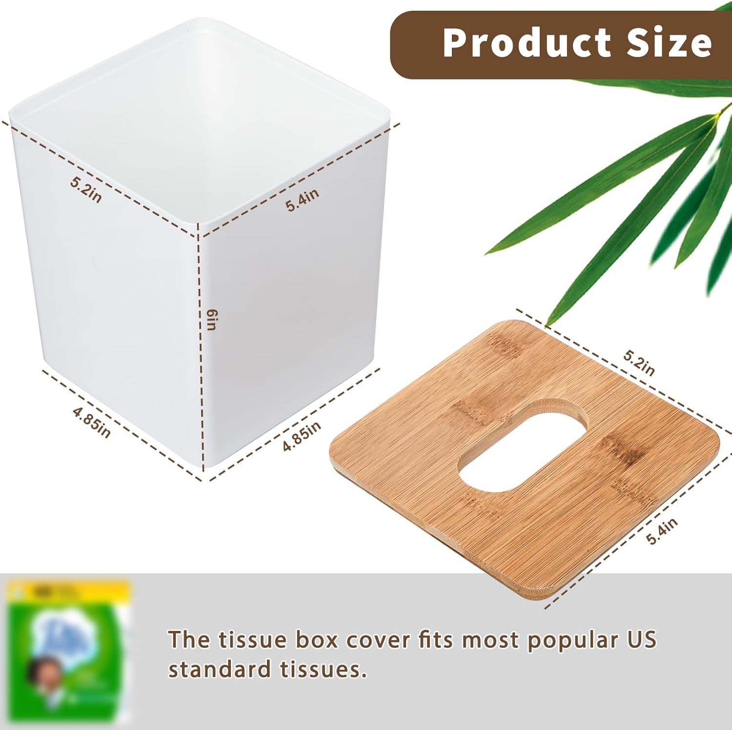 Tissue Dryer Sheet Holder for Modern Farmhouse Boho Decor / White Square