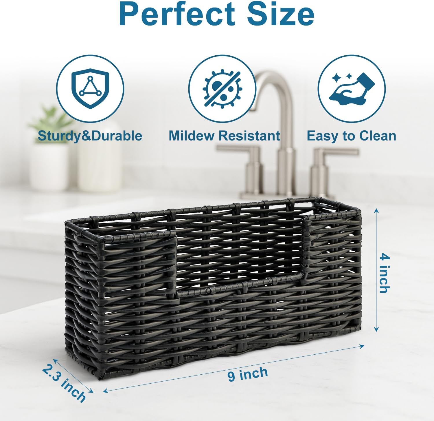 Vertical Paper Guest Towel Holder / Black / 9 x 2.3 x 4