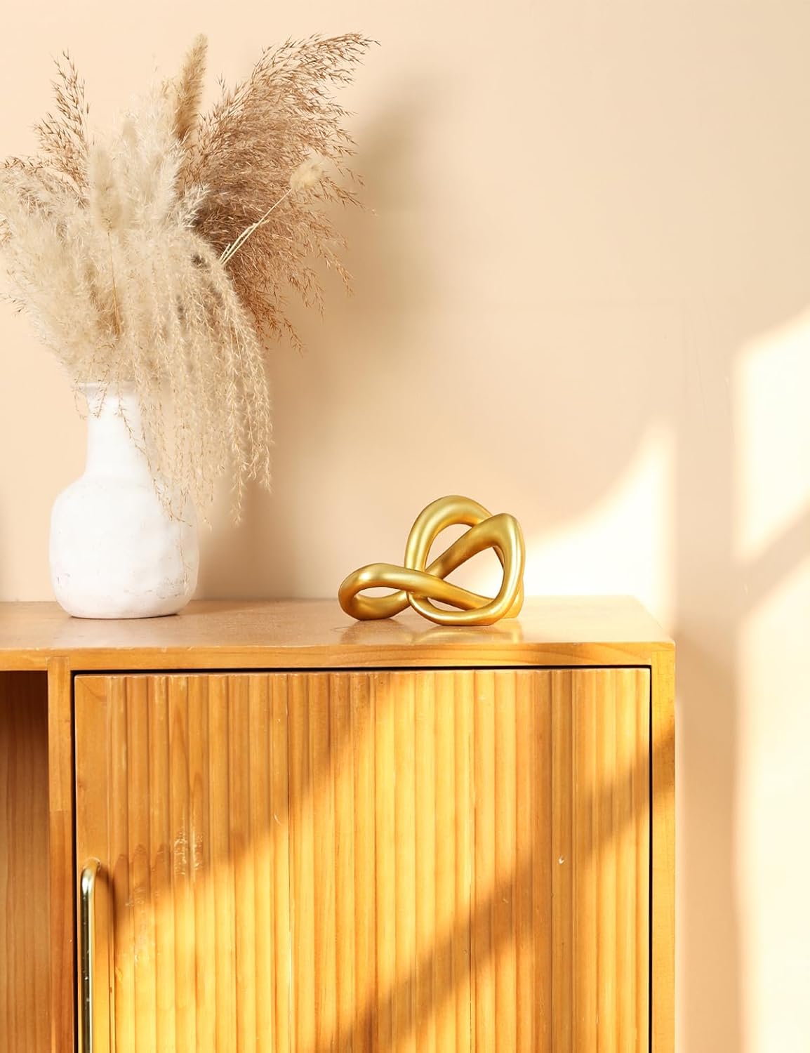 Modern Knot Sculpture Statue / Gold