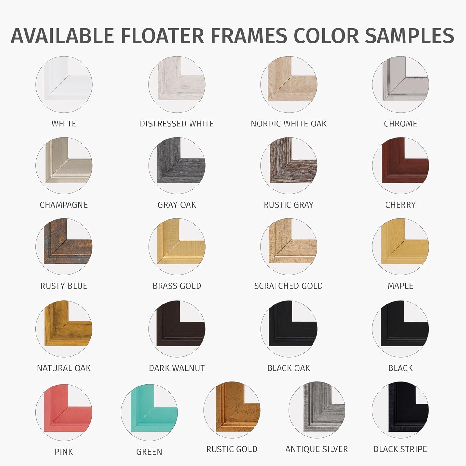 Floater Frame 18x18 for 3/4 (0.75) inch Deep Canvas Paintings/Canvas Prints/Wood Canvas Panels/Wall Art/Wall Decor/Home