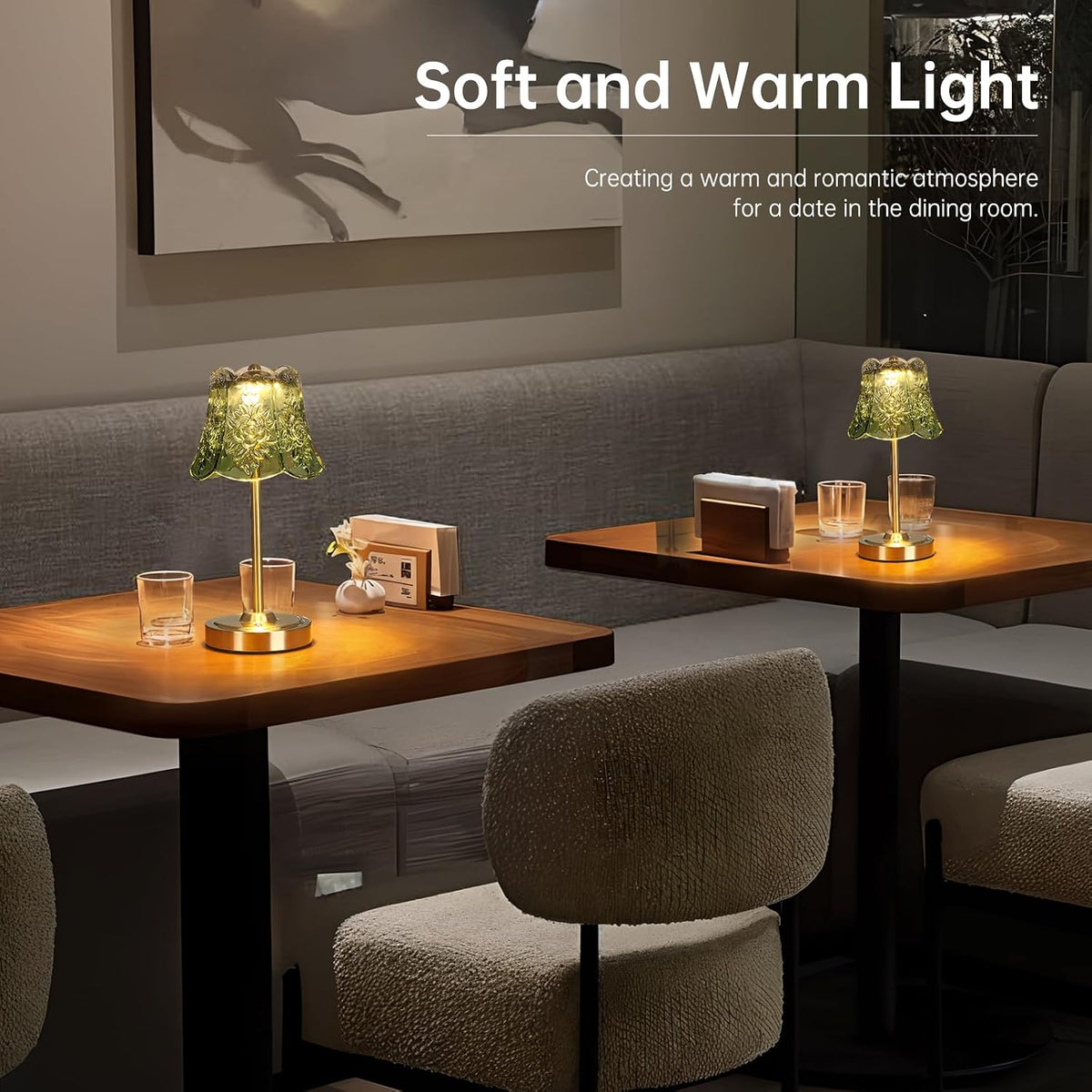 Shenmoyl Set of 2 Cordless Touch Table Lamp with 5200mAh Battery - 3 Adjustable Color Temperatures & Dimmable