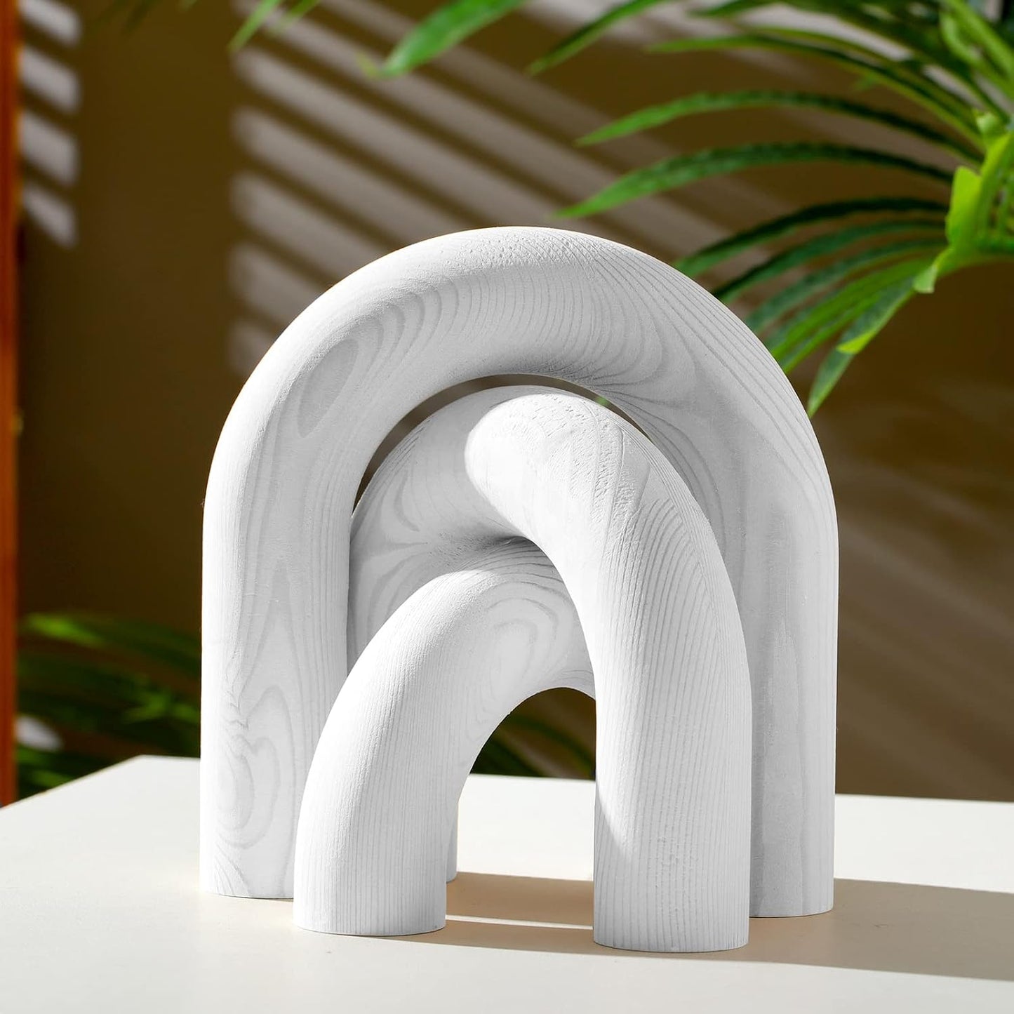 Wood Arch Decorative Shelf Objects Modern Book Shelves Decor Aesthetic Wooden / White / Set of 3