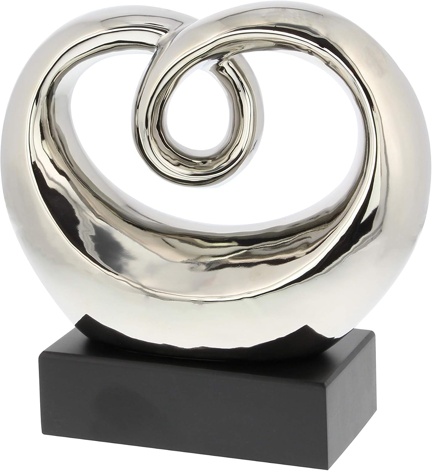 Ceramic Abstract Decorative Sculpture Swirl Home Decor Statue / Black / 10 x 4 x 10