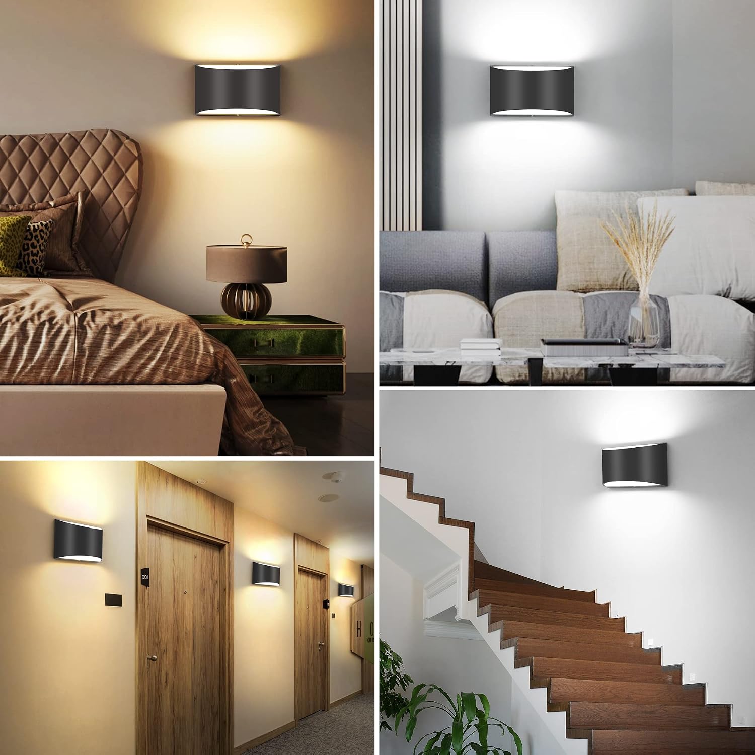 TRLIFE Modern Wall Sconces, 3000K/4000K/6000K Selectable and Dimmable LED Wall Sconce 12W Aluminum Wall Mounted Light