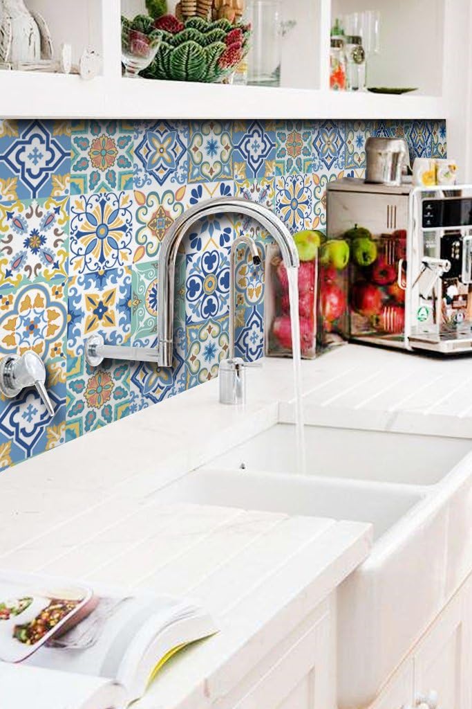 12 PC Pack Backsplash Tile Stickers / 6 x 6