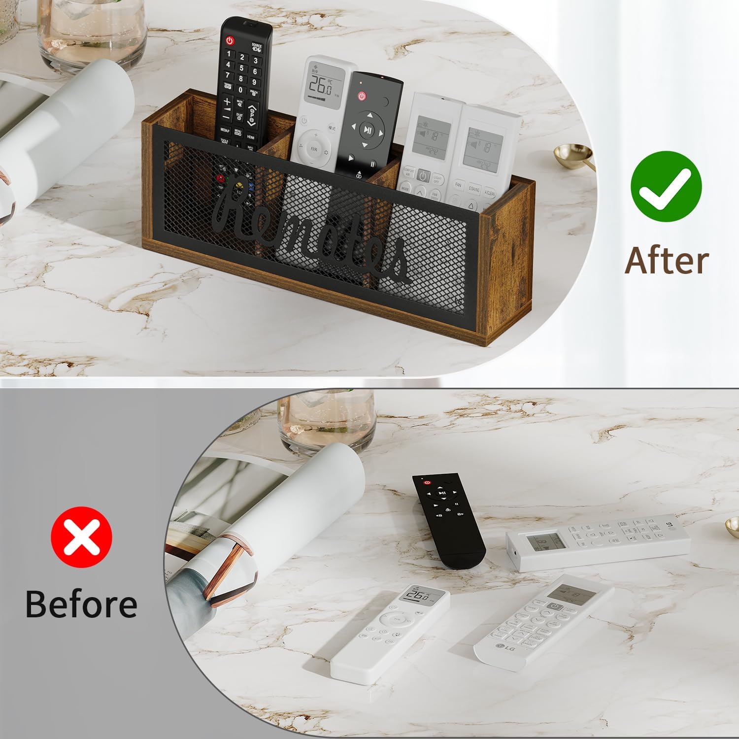 Remote Control Holder / Brown - Style A / Large