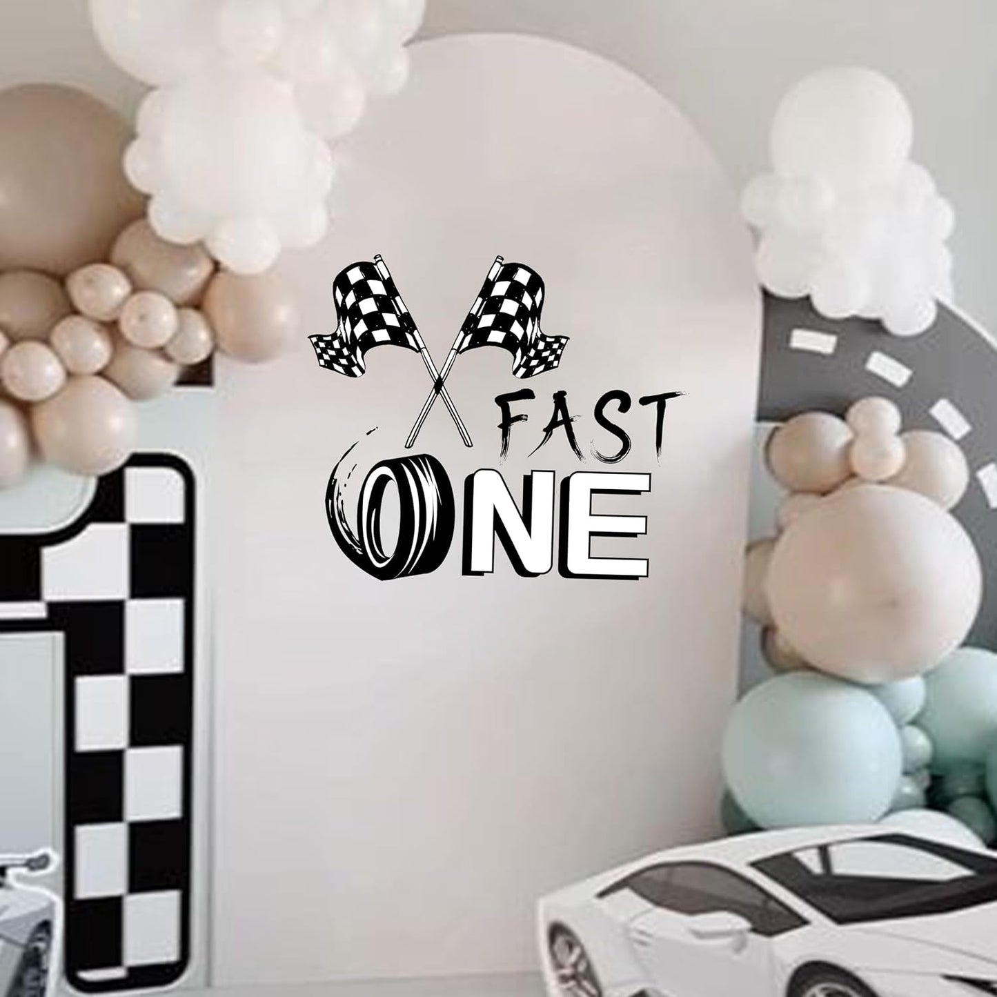 Fast One Birthday Racing Decal / Black Fast