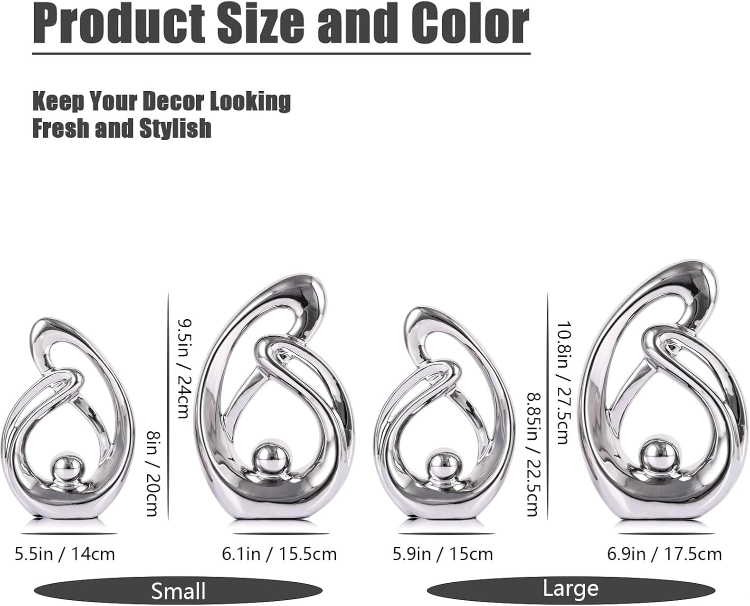 Home Decor Accent / Silver / Small