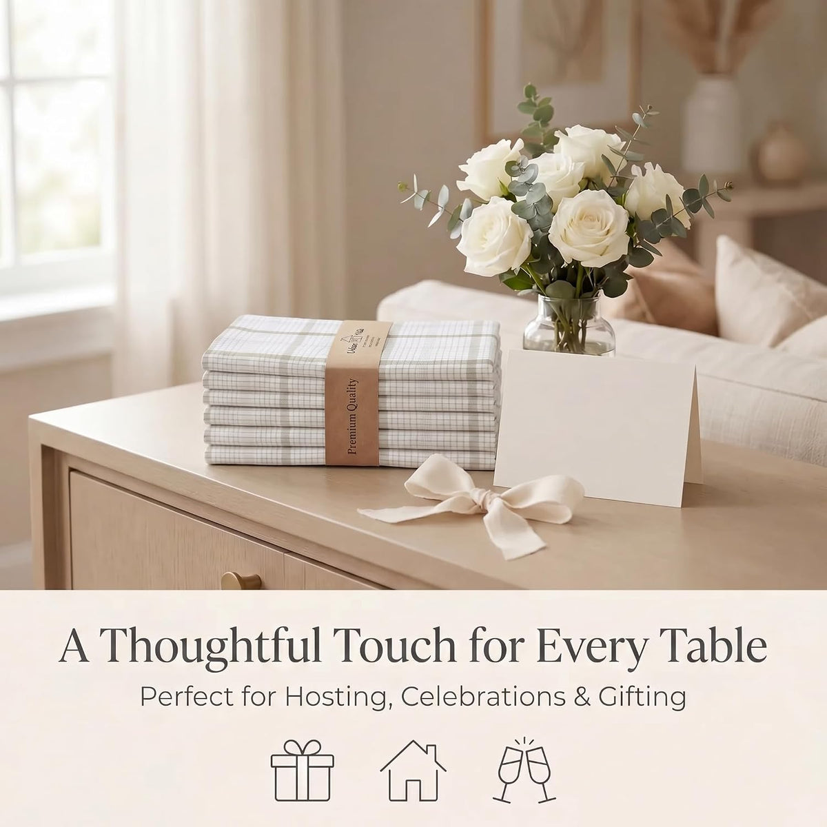 Urban Villa Cloth Napkins Cotton 20x20 (Set of 12) Tiny Checks